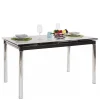 Großer Ausziehtisch aus Schwarzglas & Chrom - Tedyra