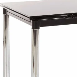 Großer Ausziehtisch aus Schwarzglas & Chrom - Tedyra