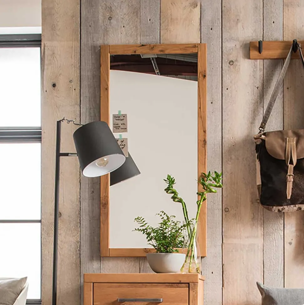 Großer Dielen Spiegel mit Holzrahmen - Mulcian