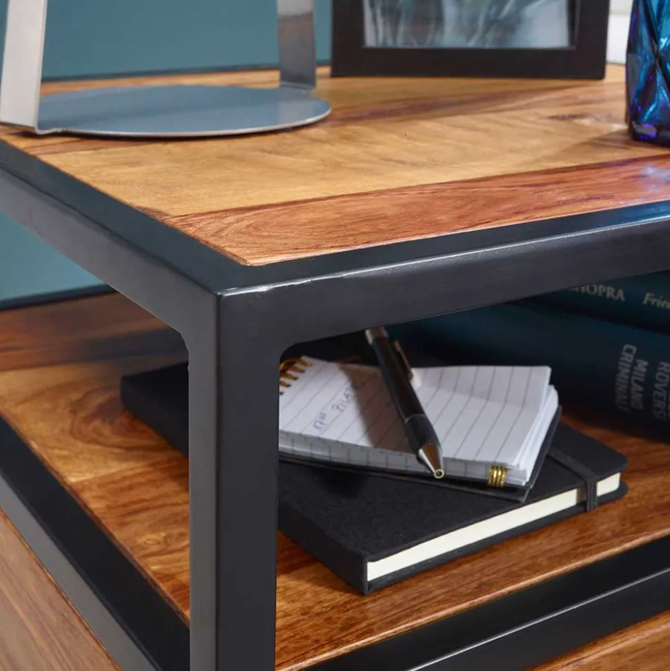 Großer Industrial Nachttisch mit Schublade - Enyet