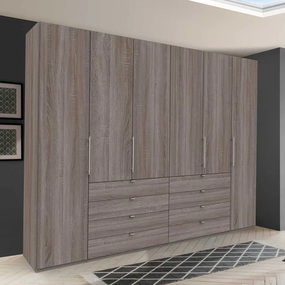 Großer Kleiderschrank im Holzlook foliert - Crenba