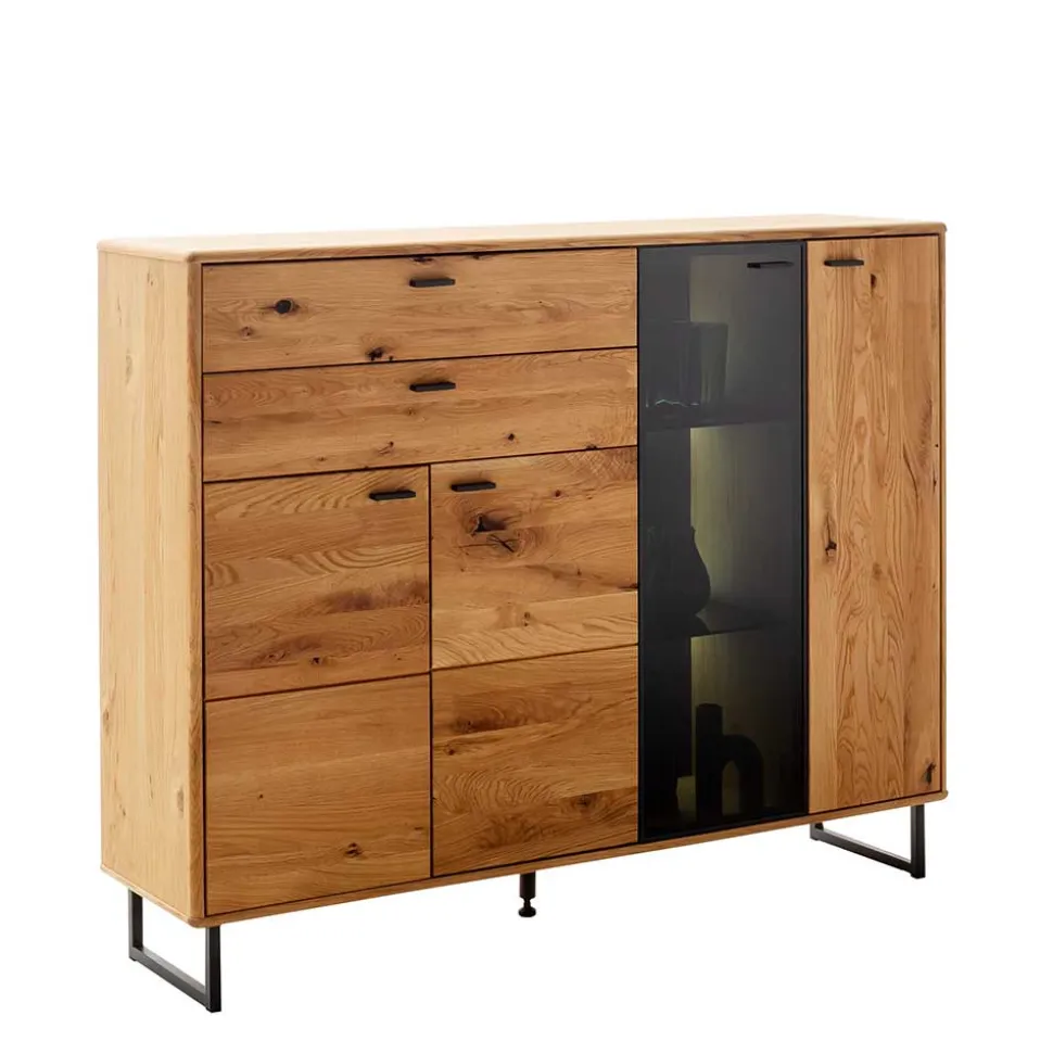 Großes Highboard mit Metall Bügelgestell - Flacona