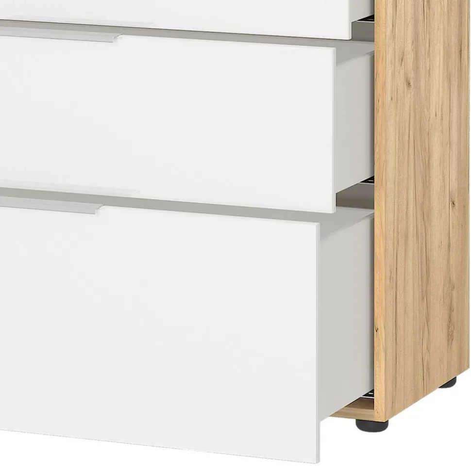 Großes Sideboard in Wildeiche & Weiß - Riodna