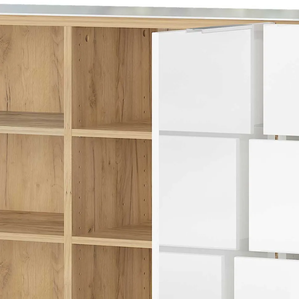 Großes Sideboard in Wildeiche & Weiß - Riodna
