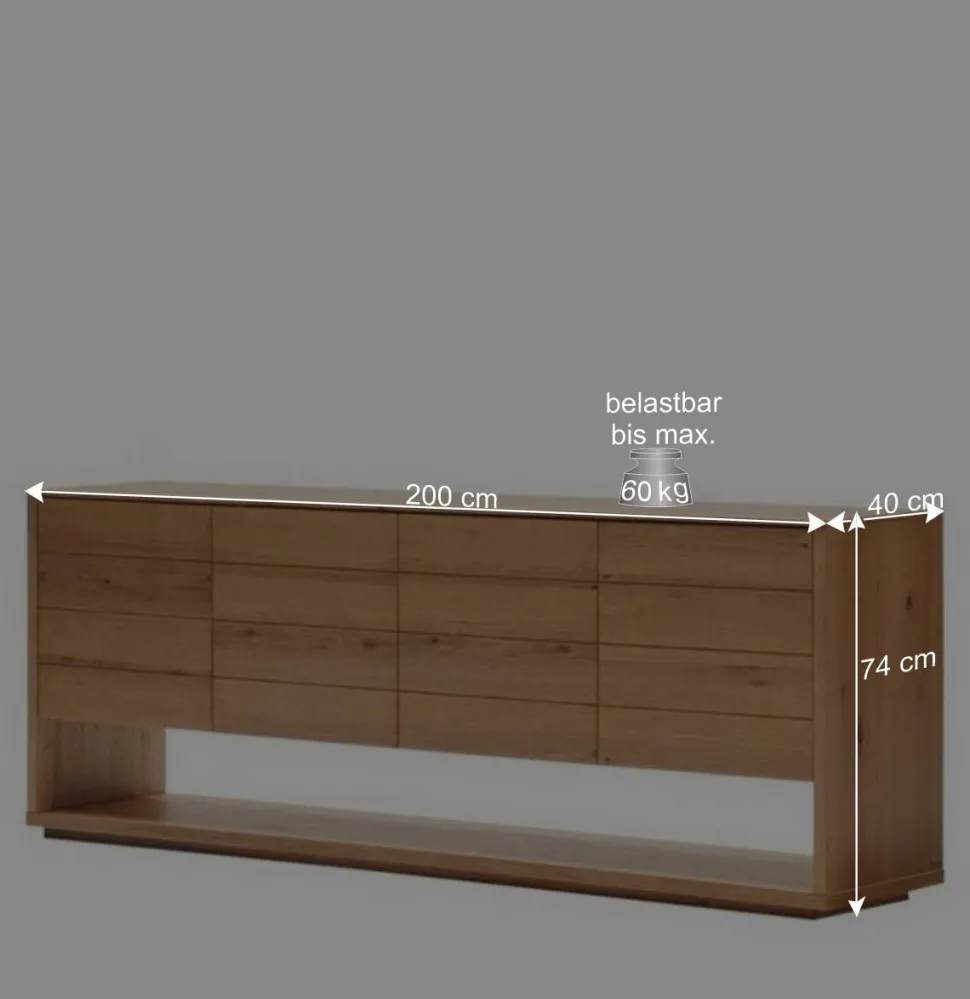 Großes Sideboard mit vier Türen und Fach - Algaro