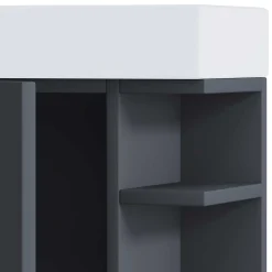 Gäste WC Waschtisch in Anthrazit mit Weiß - Fabio