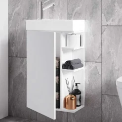 Gäste WC Waschtisch in Weiß hängend - Croscony