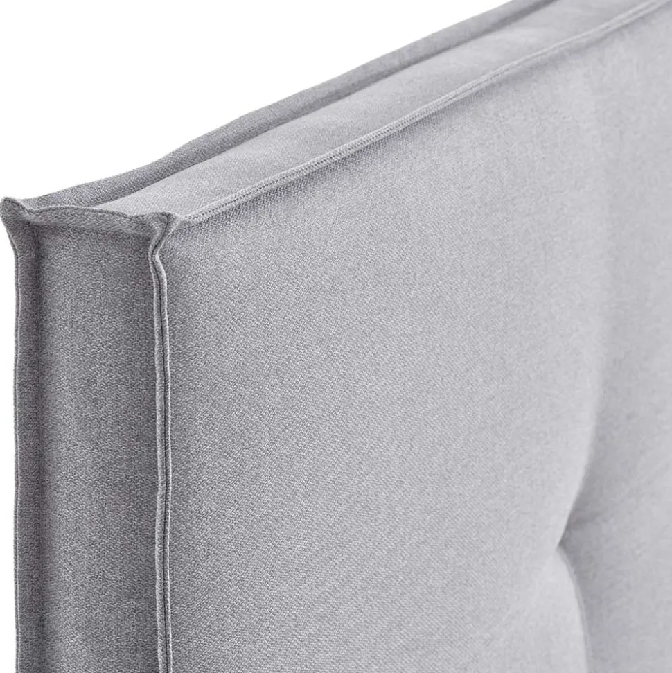 H3 Boxspringbett in Hellgrau Stoff & Chrom - Tuwedia