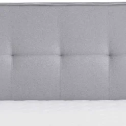 H3 Boxspringbett in Hellgrau Stoff & Chrom - Tuwedia