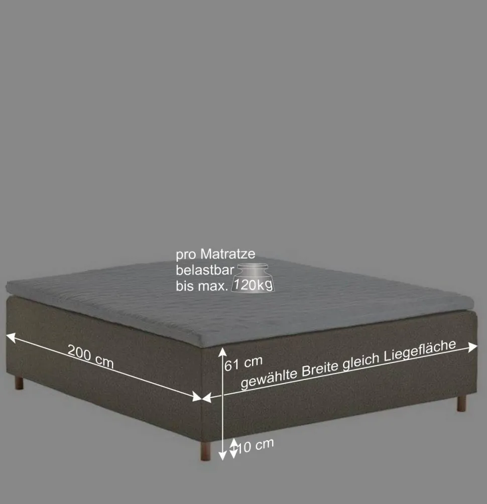 H3 Polsterbett in Creme & Natur - Suvanica