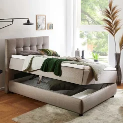 H2 Polsterbett mit Topper und 7-Zonen-TTF-Matratze - Zikalu