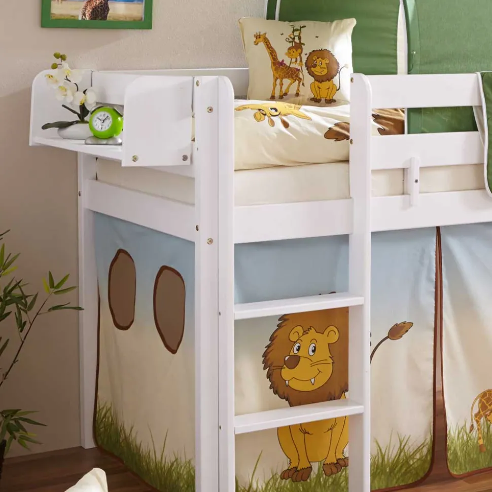 Halbhochbett Zentry mit Vorhang und Tunnel