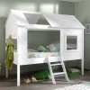 Halbhohes Hausbett für Kinder in Weiß - Tabitana