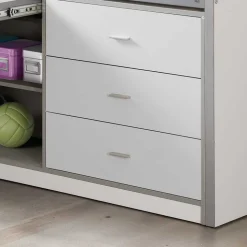 Halbhohes Kinderbett Boro in Weiß