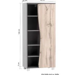 Halboffener Badschrank in Wildeiche Optik - Breznia
