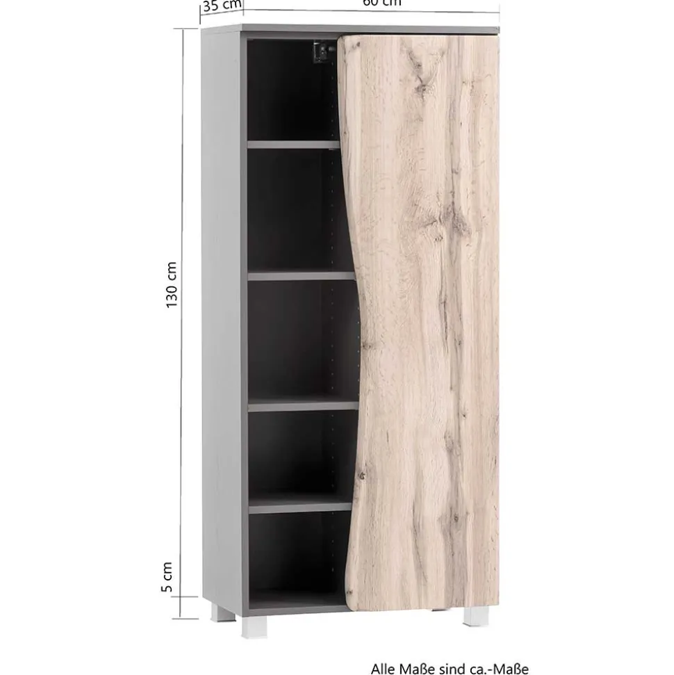 Halboffener Badschrank in Wildeiche Optik - Breznia