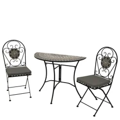 Halbrunder Balkontisch & Stühle - Tasmania (dreiteilig)