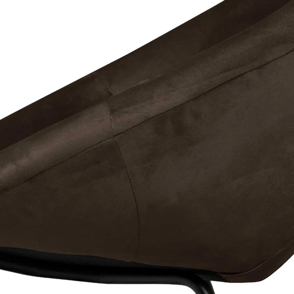 Halbrunder Cocktailsessel in Anthrazit Samt - Savuta