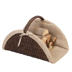 Halbrunder Kaminholzkorb Jatlain in Braun