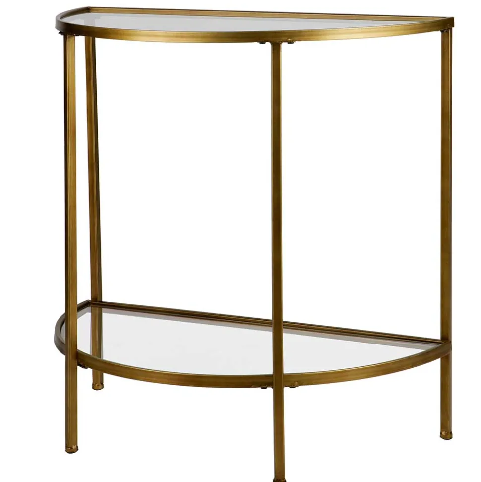 Halbrunder Konsolentisch mit Glasplatten - Gulcam