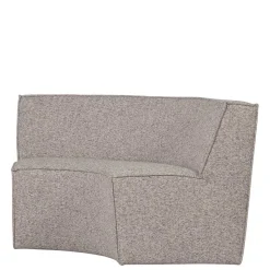 Halbrundes Esstisch-Sofa in Beigegrau meliert - William