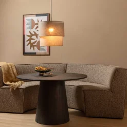 Halbrundes Esstischsofa in Dunkelbraun - Sentiagamo