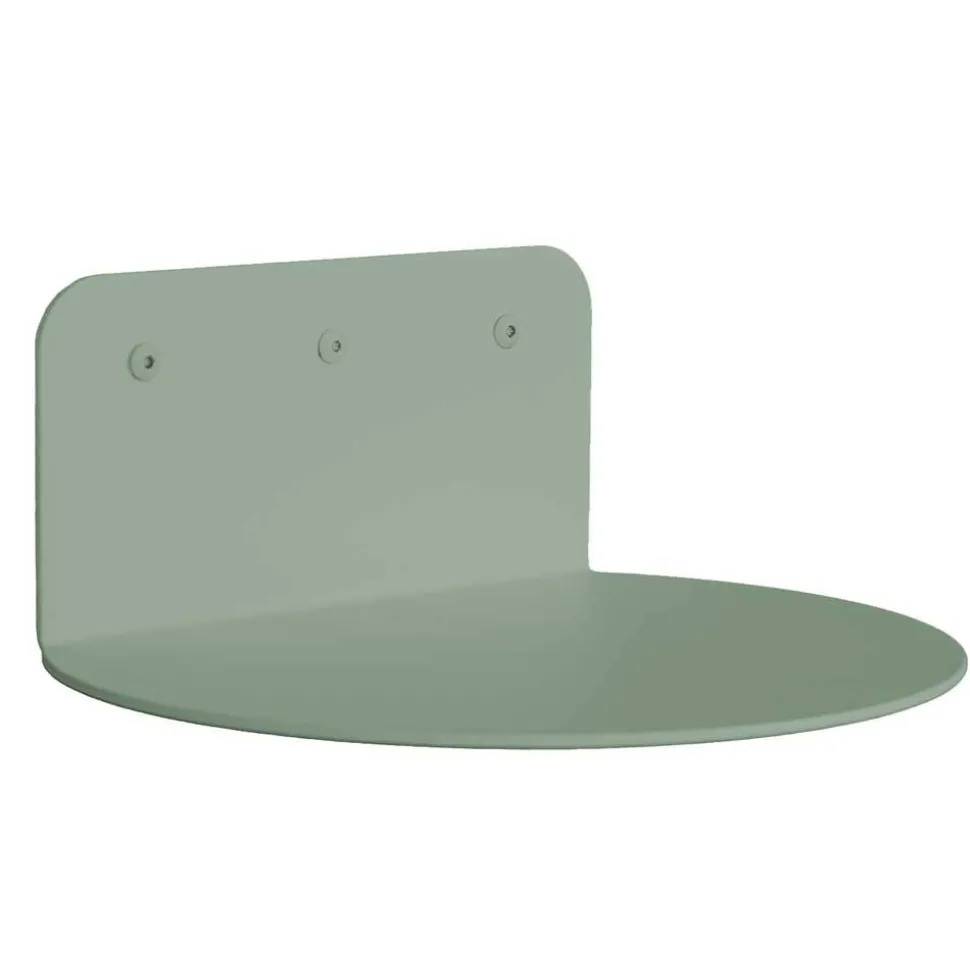 Halbrundes Wandregal in Graugrün - Carlos