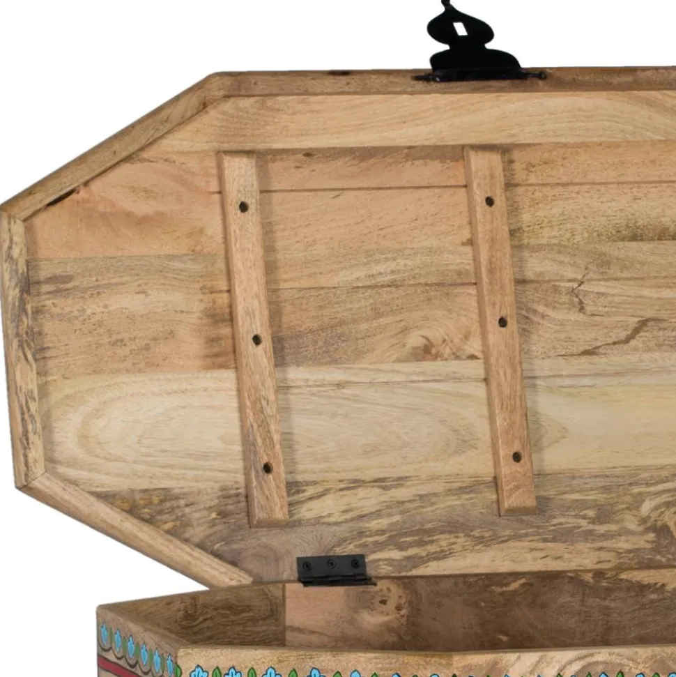 Handbemalte Holztruhe mit Blumen Motiven - Hectos