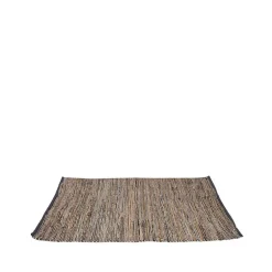 Handgefertigter Teppich aus Jute und Leder Resten - Janton