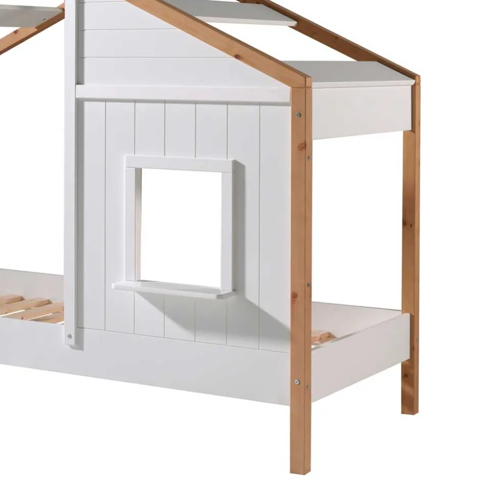 Haus Kinderbett in Weiß & Eichefarben - Zorya
