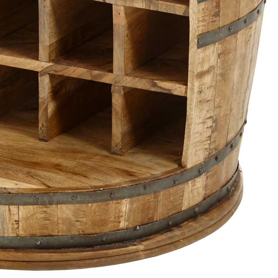 Hausbar im Fass Design aus Mangobaum Holz - Croadiva