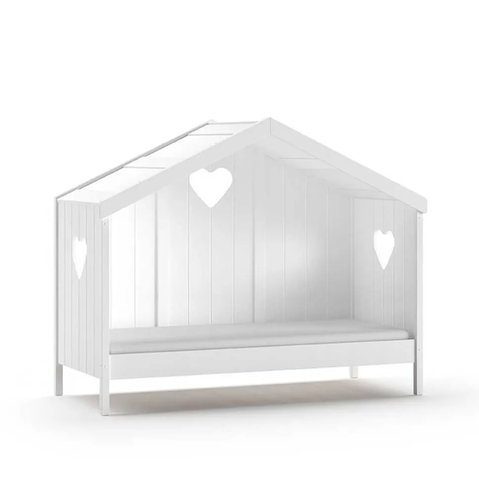 Hausbett mit Herz in Weiß - Grandory