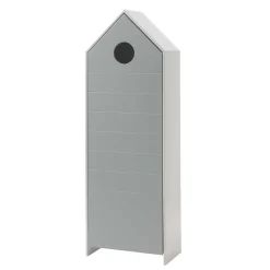 Hausform Kinderschrank in Grau - Indefiva