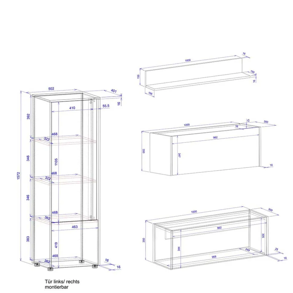 Heimbüro Einrichtung Set - Ahilav (fünfteilig)