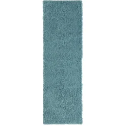 Hellblauer Teppich mit hohem Flor - Saracan