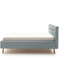 Hellblaues Polsterbett mit Bettkasten - Annelie