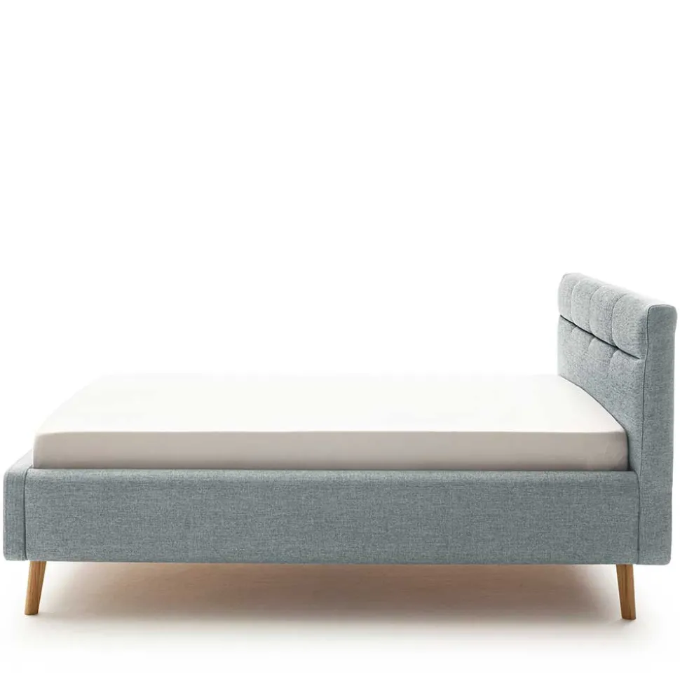 Hellblaues Polsterbett mit Bettkasten - Annelie