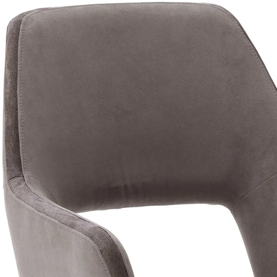 Hellbraune Esszimmerstühle aus Microfaser - Loreo (2er Set)