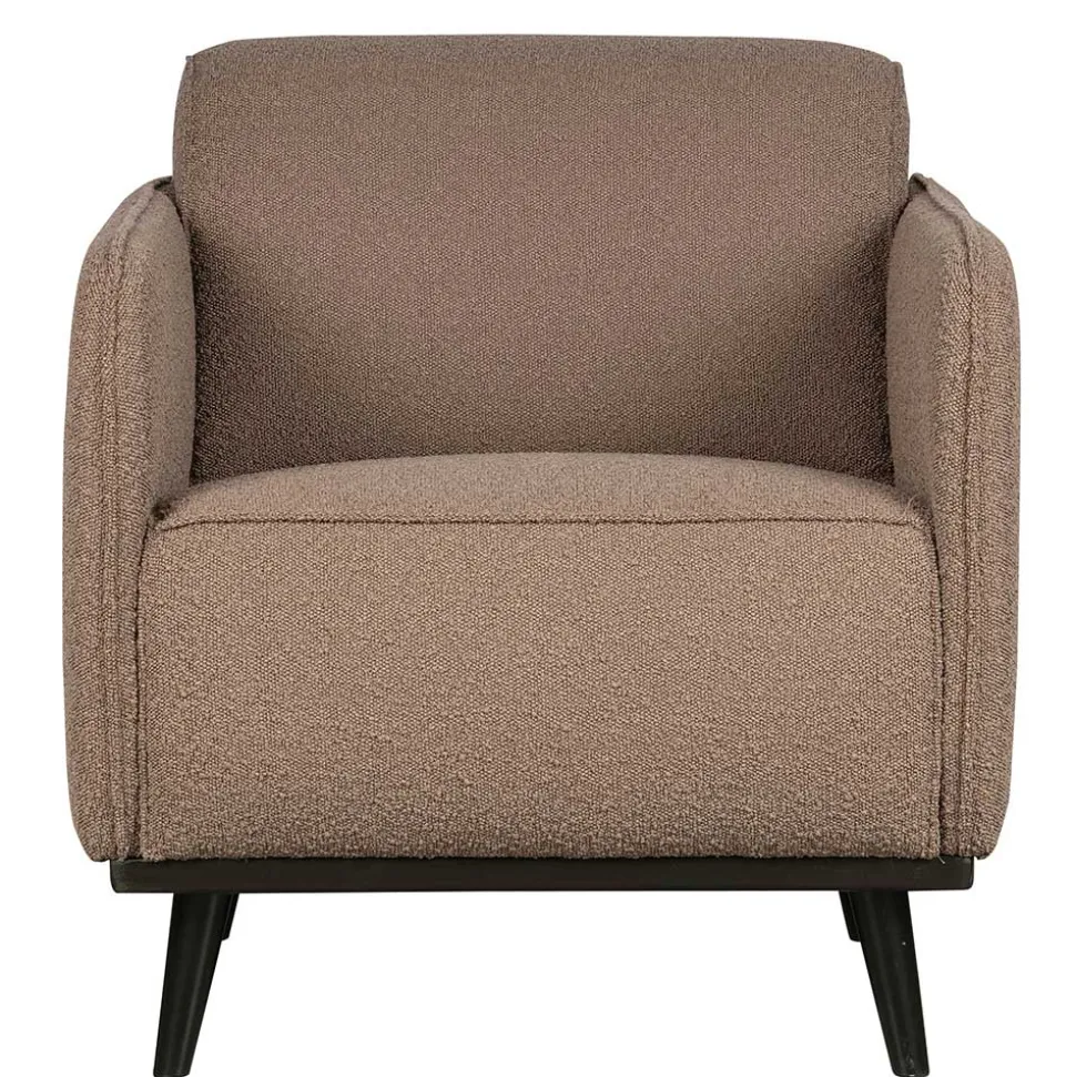 Hellbrauner Boucle Sessel mit Federkern - Bratannio