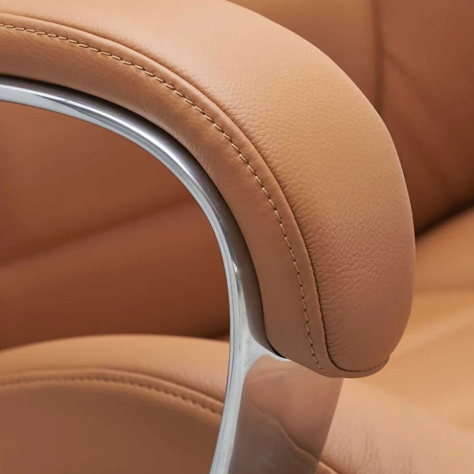 Hellbrauner Bürosessel mit Leder - Nesoria