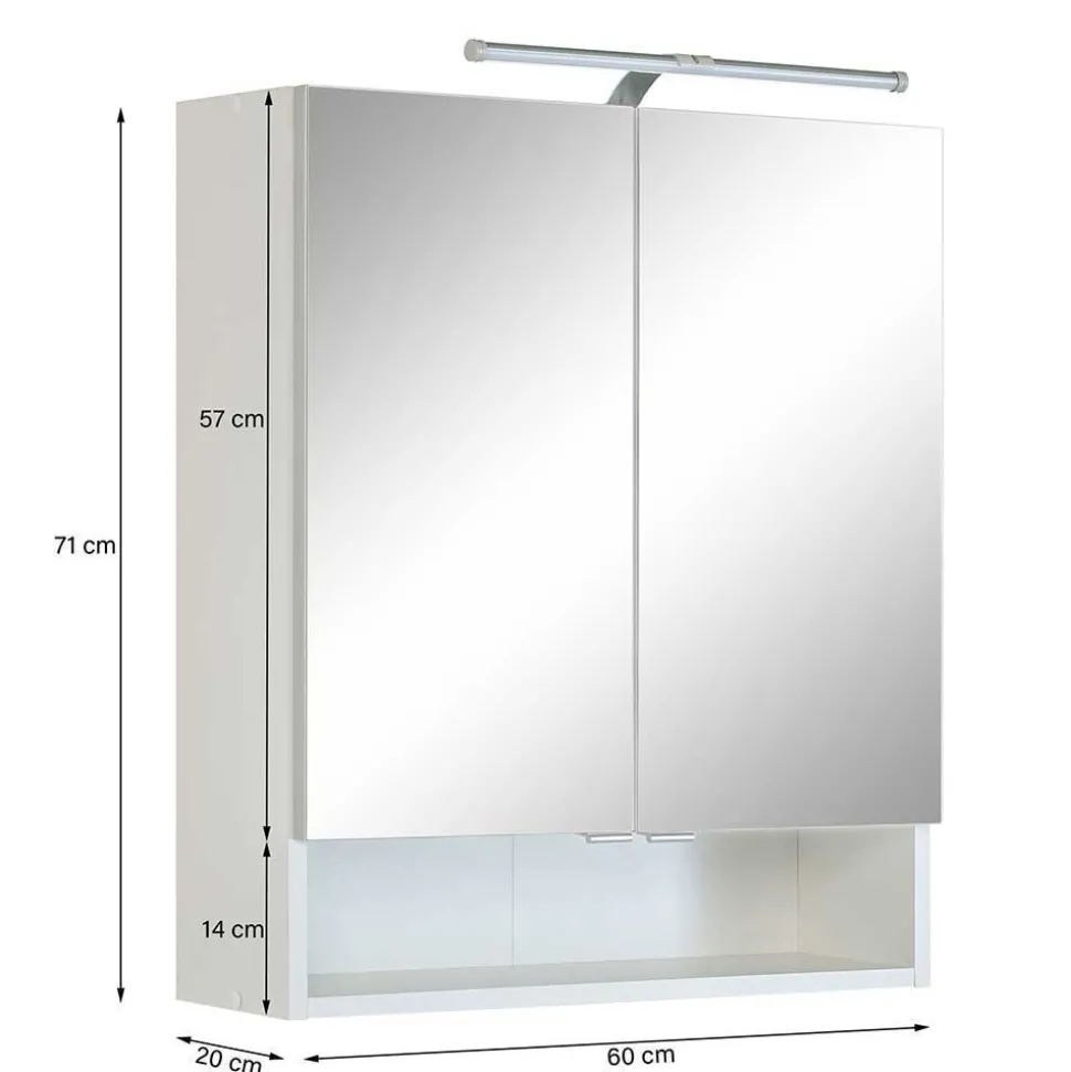 Helle Badmöbel als Set in Grau Front - Girios (vierteilig)