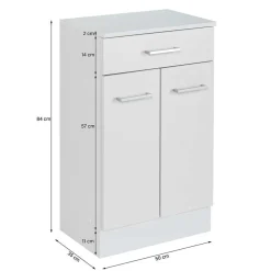 Helle Badmöbel als Set in Grau Front - Girios (vierteilig)