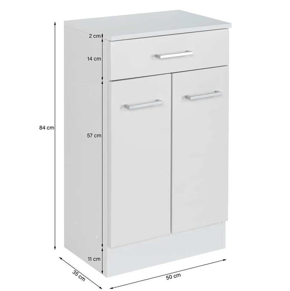 Helle Badmöbel als Set in Grau Front - Girios (vierteilig)