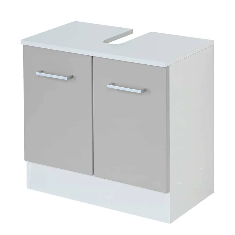 Helle Badmöbel als Set in Grau Front - Girios (vierteilig)