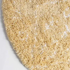 Heller Hochflor Teppich in Gelb und Creme - Vinitaro