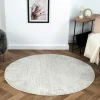 Heller Rundteppich mit geketteltem Rand - Yorano
