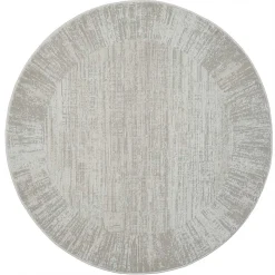 Heller Rundteppich mit geketteltem Rand - Yorano