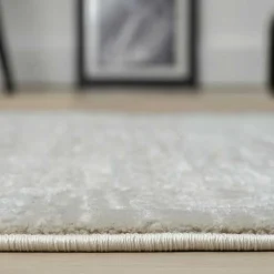 Heller Rundteppich mit geketteltem Rand - Yorano