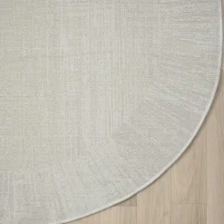 Heller Rundteppich mit geketteltem Rand - Yorano