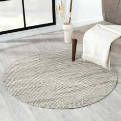 Heller Sisal Optik Teppich in Rund - Lakrym